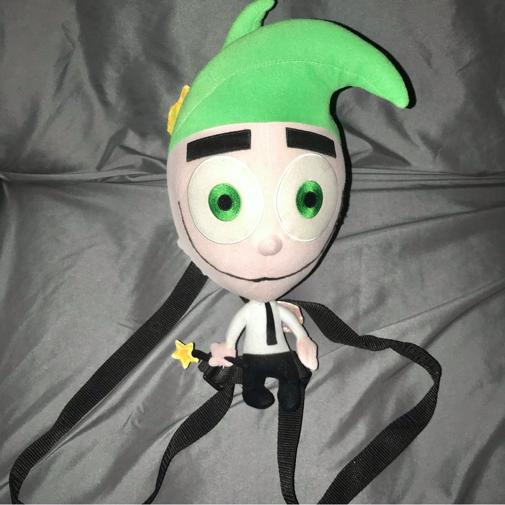 Fairly Odd Parents Cosmo Big Head Plush Stuffed Backpack Vintage Nickelodeon